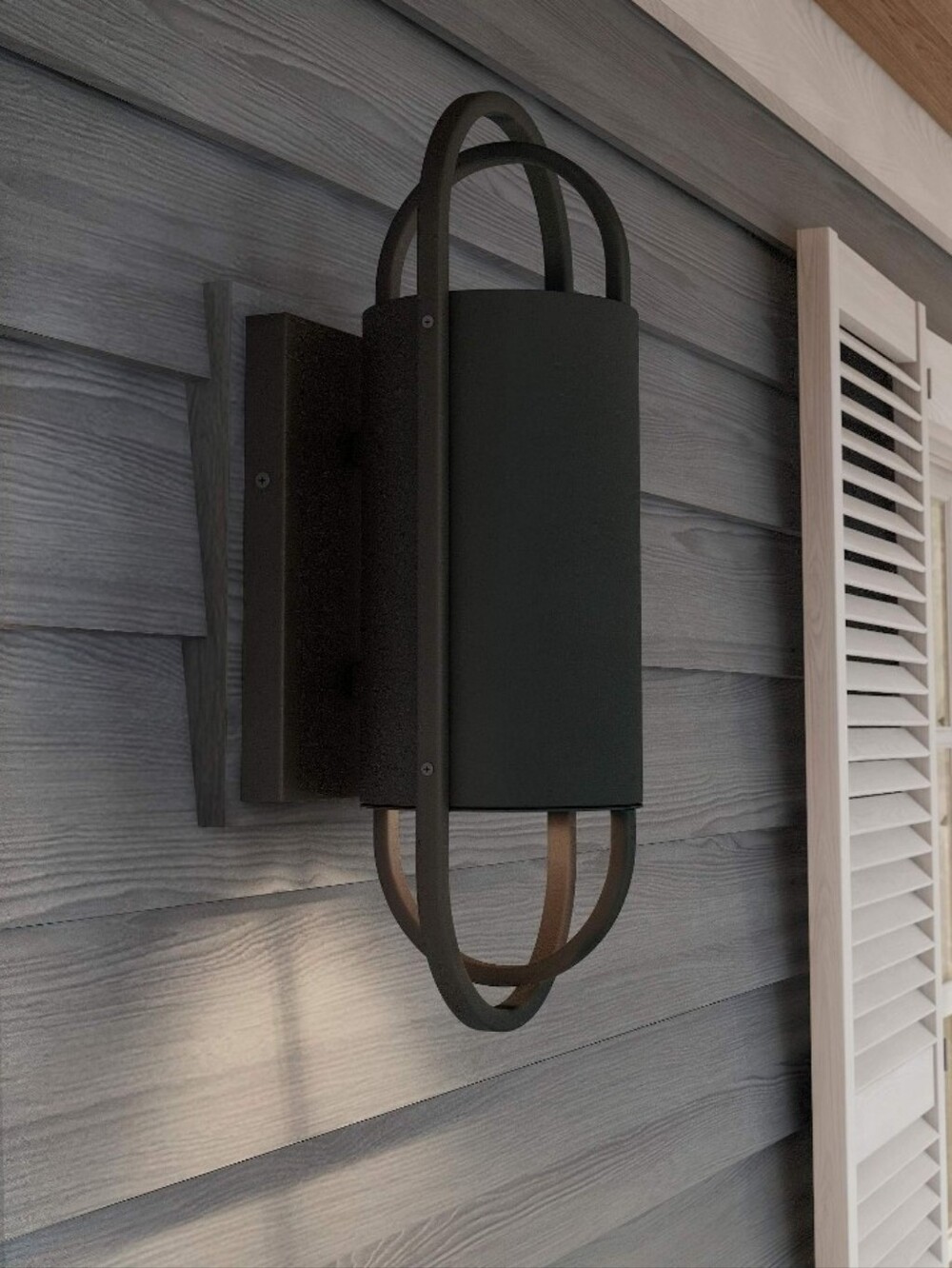 Designers Fountain Black Curved Lantern Wall Sconce Contemporary Outdoor Accent